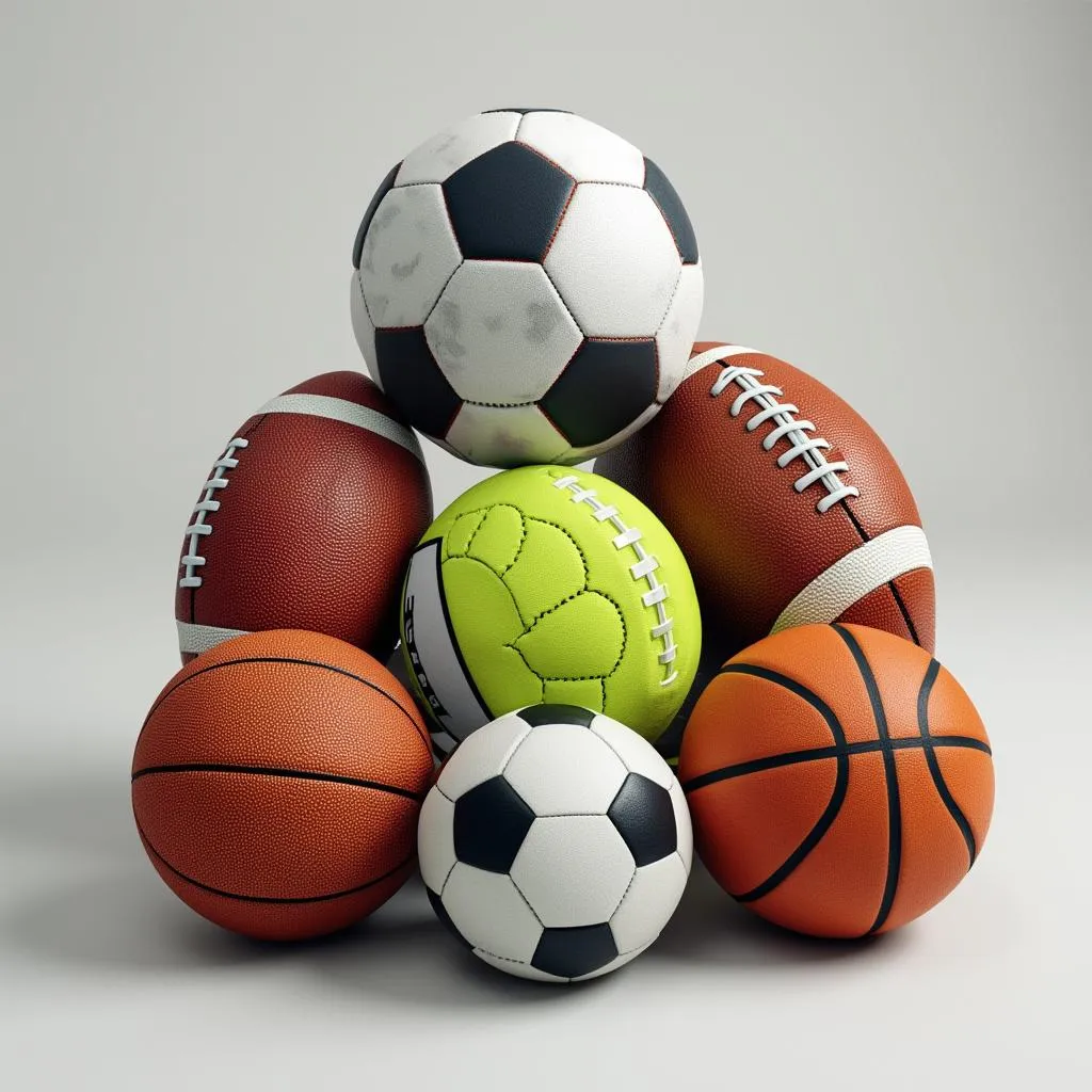Balones de fútbol, baloncesto y voleibol